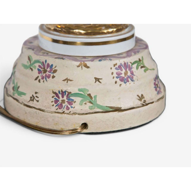 Mid 20th Century Regency Style, Urn Table Lamps, Porcelain, Painted Wood, France - a Pair For Sale - Image 10 of 10