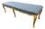 Giltwood Louis XV Style Long Blue Upholstered Bench, Window Seat For Sale
