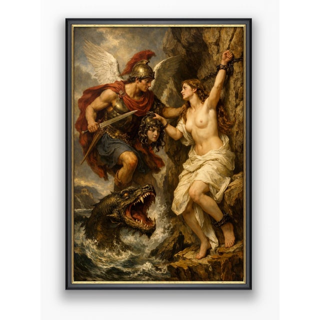 Atelier Aria Lumae Perseus and Andromeda Original Contemporary Fine Art Hahnemuhle Gallery Board Print Prestige Focal Panel 32 X 48 For Sale - Image 15 of 18
