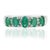 Contemporary Five Stone Oval 1.38 Ct Emerald & Diamond Half Eternity Band Ring in 925 Silver Size 8 For Sale - Image 3 of 12