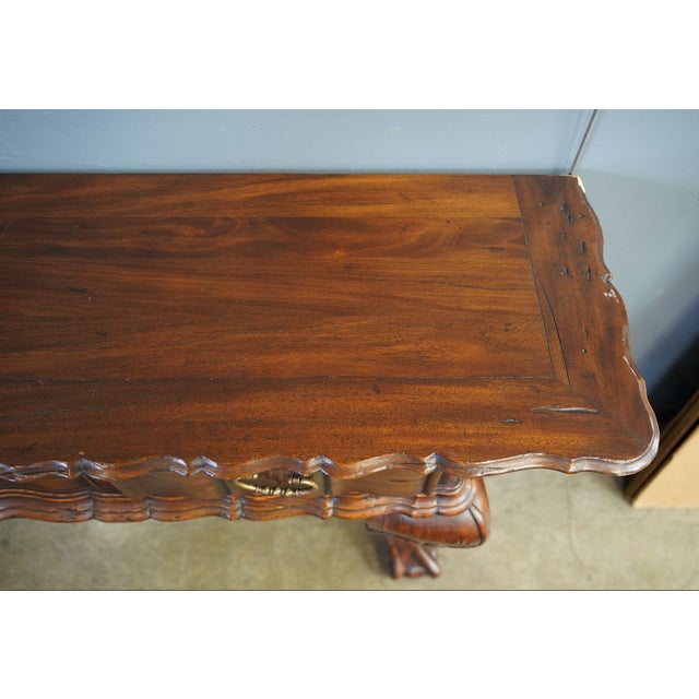 Alfonso Marina Spanish Colonial Mahogany Console With Carved Claw Feet 20th Century For Sale - Image 10 of 12