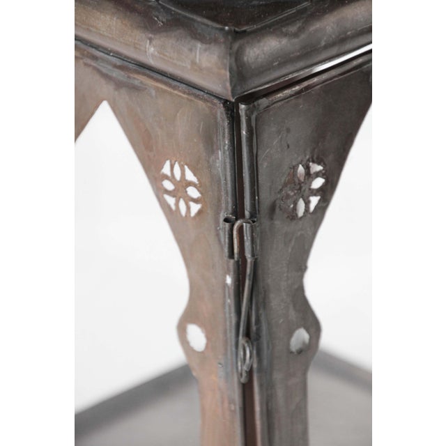 Moroccan Square Tole and Clear Glass Candle Lantern For Sale - Image 14 of 18