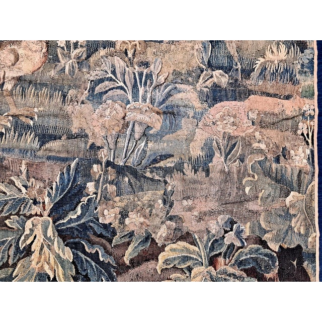18th Century 18th-Century European Forest and Chateâu Tapestry For Sale - Image 5 of 8