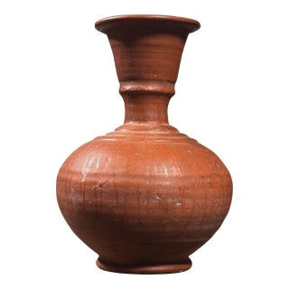 Antique 18th C. Thai Hand Built Folk Art Terracotta Water Pitcher For Sale