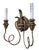 A Vintage Pair of whimsical French Style Wall Sconces. Each has 2 Faux Candle holders for flame light bulbs and Fleur De...