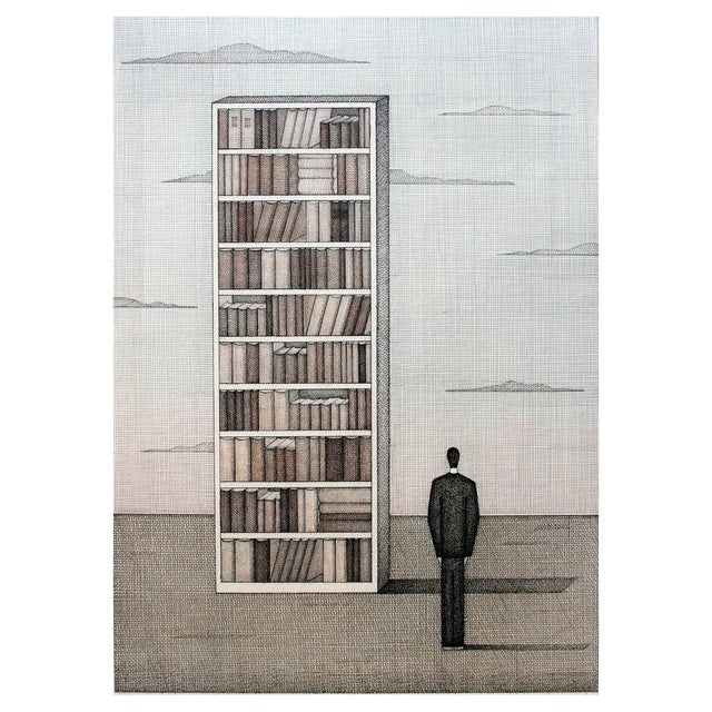 Joanna Wiszniewska Domańska, Library in the Clouds, Drawing on Paper, 2017 For Sale