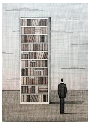 Joanna Wiszniewska Domańska, Library in the Clouds, Drawing on Paper, 2017