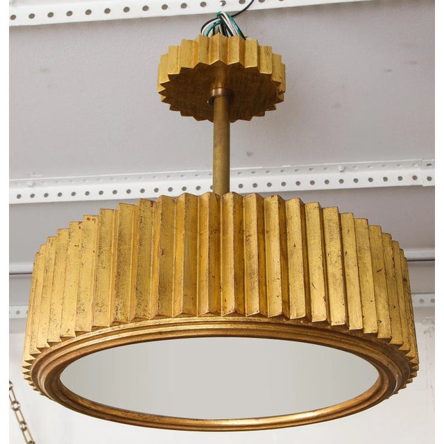 Wood Bespoke Giltwood Hand-Carved Fixture in the Art Deco Manner For Sale - Image 7 of 9