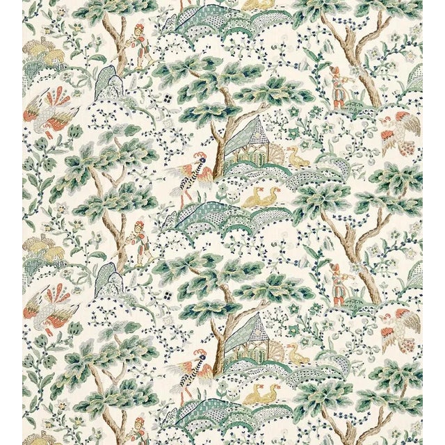 Traditional Sample - The House of Scalamandré Kelmescott Hand Block Print Fabric, Leaf on Ivory For Sale - Image 3 of 3