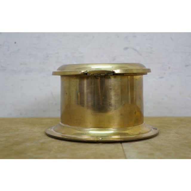 Metal 1911 Antique English Smiths Enfield Brass Nautical Maritime 8 Day Ships Clock 6" For Sale - Image 7 of 13