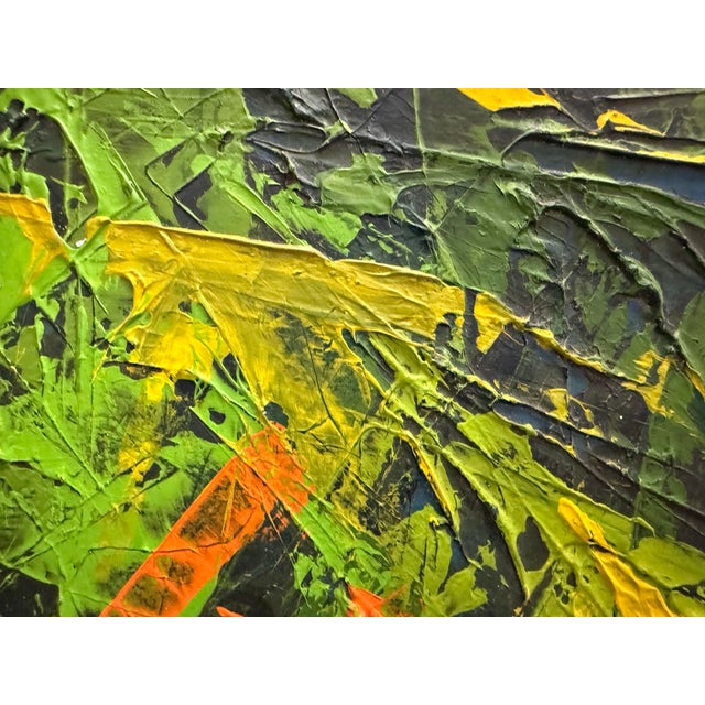 Vintage Abstract Oil on Board Painting With Heavy Impasto For Sale - Image 11 of 11