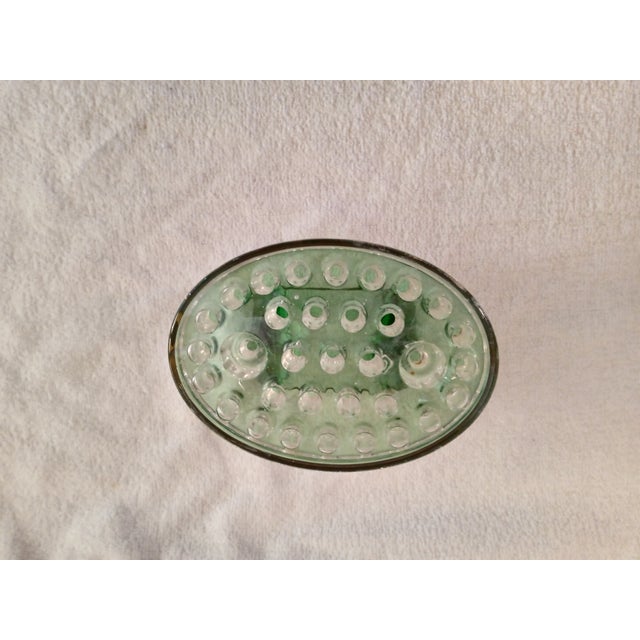 1950s Vintage Martinsville Viking #1048 Oval Green Flower Frog For Sale - Image 5 of 5