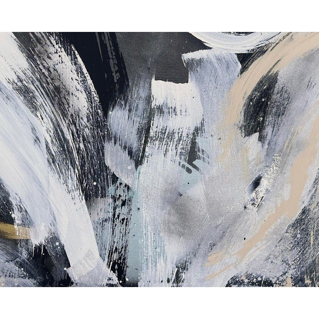 Contemporary “White Tree Kimono” Abstract Acrylic and Enamel on Canvas Painting by Martha Kaplan For Sale - Image 3 of 8