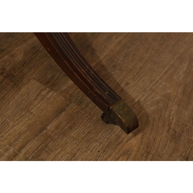 1940's Vintage Pair of Regency Style Mahogany Green Leather Top Pedestal Side Tables For Sale - Image 12 of 18