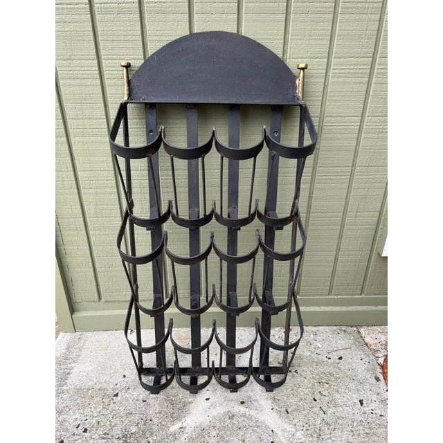 Wrought Iron Wall Mount Wine Bottle Holder For Sale - Image 11 of 13