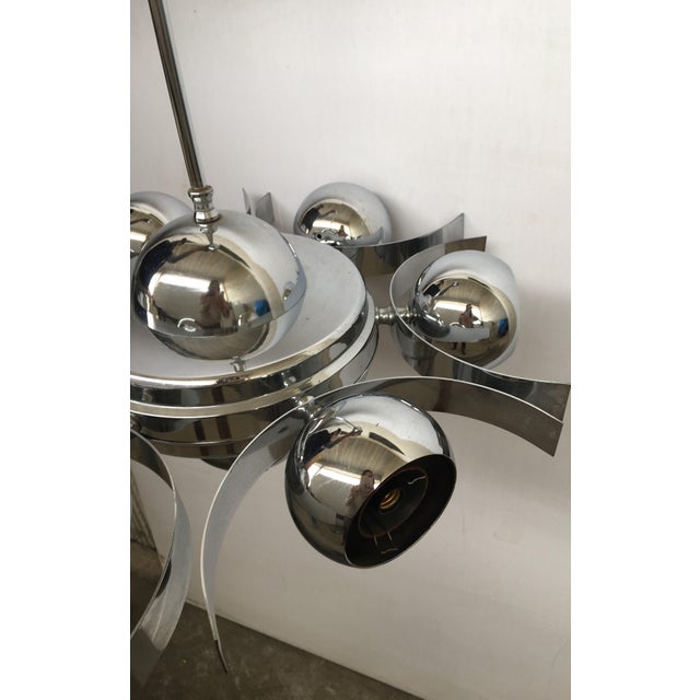 Silver Italian Pop Art Space Age Chrome Ceiling Lamp With Six Balls, 1960s For Sale - Image 8 of 9
