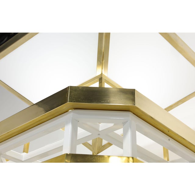 These massive and absolutely stunning Monumental Brass and Metal Torchieres are a true testament to mid-century modern...