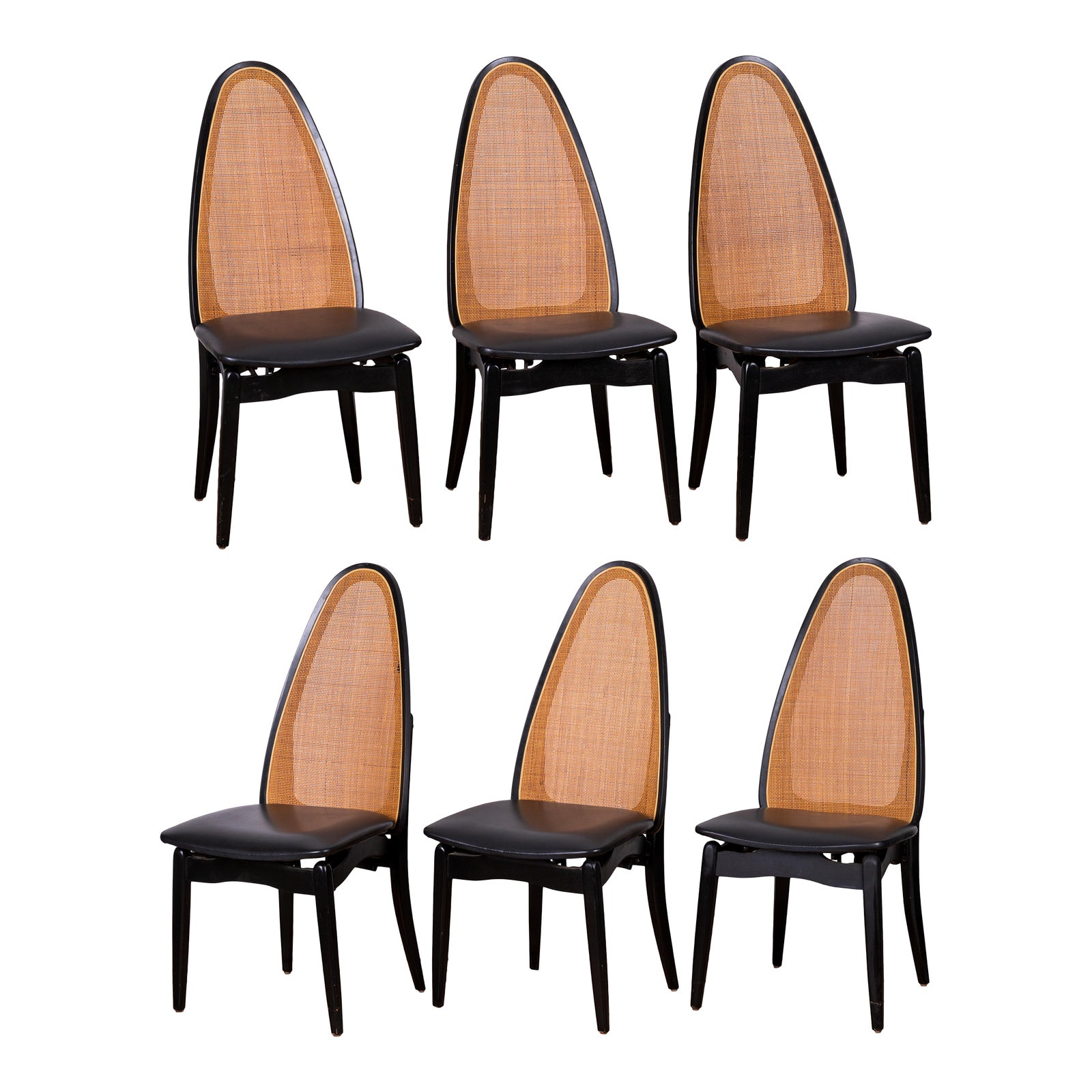 MidCentury Stakmore Cane Back Folding Chairs Set of 6 Chairish