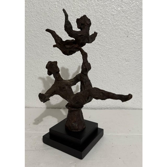 Chaim Gross, Chaim Gross Mid Century Mod Bronze Sculpture Balancing WPA Artist Mom and Child, 1969 For Sale - Image 12 of 17