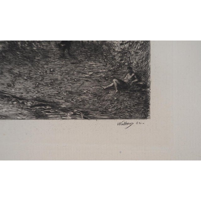 Modern After JB Camille Corot, Bucolic Walk, Engraving, 1873 For Sale - Image 3 of 5