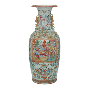 Large 19th Century Rose Medallion Vase, 24"