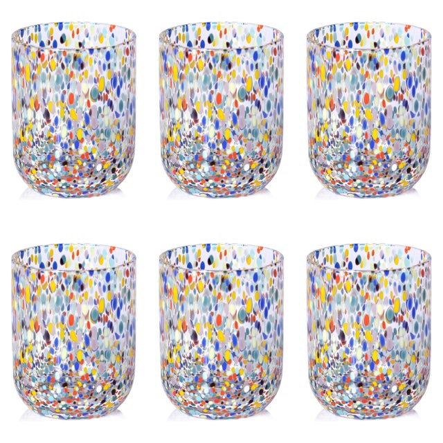 2020s Spritz Confetti Cocktail Glass Tumblers, Set of 6 For Sale - Image 5 of 5