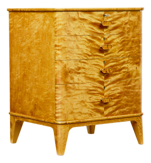 Mid-Century Modern Swedish Birch Chest of Drawers from Bodafors, 1940