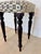 English Mid 20th Century English Vintage Turned Leg Upholstered Stool For Sale - Image 3 of 7