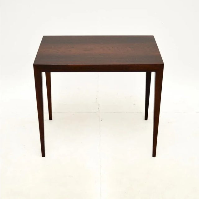 Brown Vintage Danish Side Table by Severin Hansen for Haslev Møbelsnedkeri, 1960 For Sale - Image 8 of 8