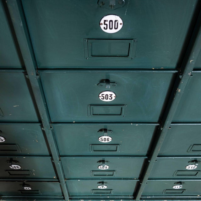 1920s French Industrial Metal Cabinet in Dark Green For Sale - Image 4 of 10