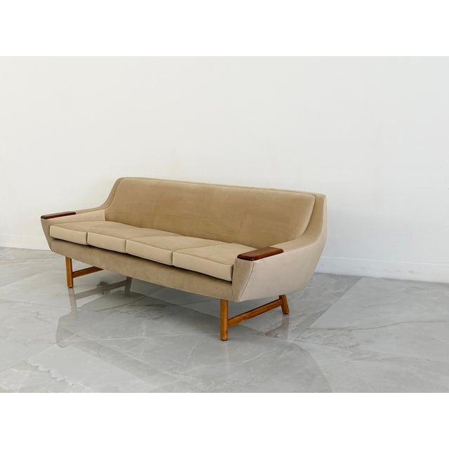 Danish Modern Sofa With Teak Paws, Oak H - Base, 1960's, 2 Configurations For Sale - Image 9 of 16