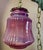 Victorian Mid 20th Century Cranberry Opalescent Cased Glass Hanging Pendant Ceiling Light Fixture For Sale - Image 3 of 12