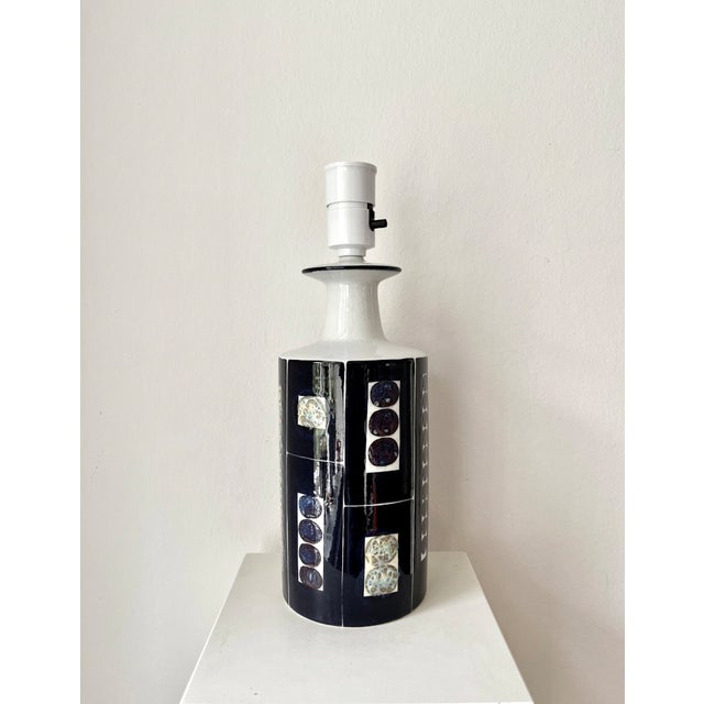 Black Ceramic Tenera Royal 9 Table Lamp by Inge Liese Kofoed for Royal Copenhagen Fog & Morup, Denmark, 1970s For Sale - Image 8 of 8