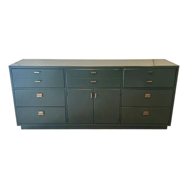 72" Finished 2 Door 7 Drawer Vintage Buffet For Sale