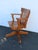 Early 1900s Tiger Oak Swivel Adjustable Office Desk Side Accent Chair 6663 For Sale - Image 14 of 16