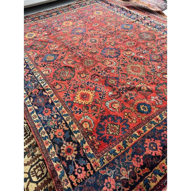 All of our antique & vintage rugs are professionally cleaned prior to being listed Name: DEEP Coral Watermelon Super Fine...