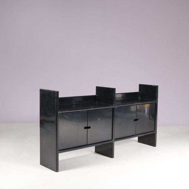 Low Black Plastic Model Multiplo Cabinet by Guzzini for Kastilia, Italy, 1970s For Sale - Image 5 of 14
