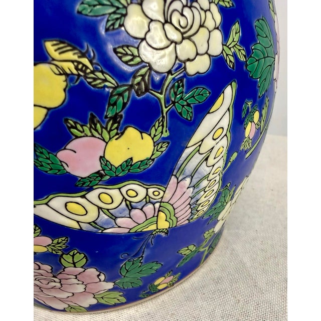 Ceramic 1980s Blue Butterfly and Bird Planter For Sale - Image 7 of 11