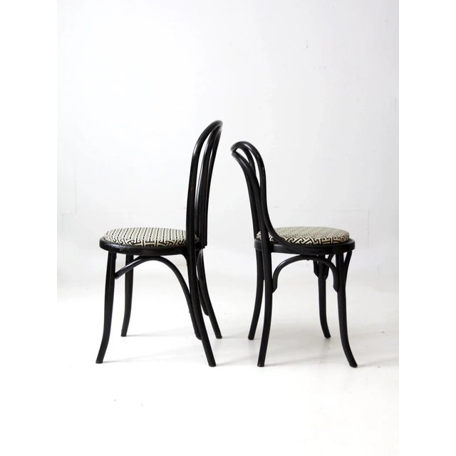 Wood Pair of Painted Bentwood Chairs With Upholstery For Sale - Image 7 of 11