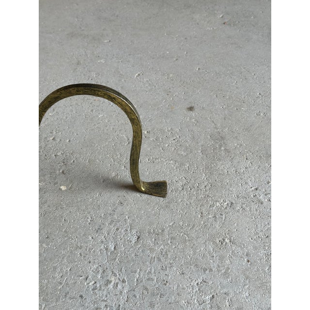 Pair of Spanish Gilt Iron Drinks Tables With Tripod Bases and Hammered Tops For Sale - Image 9 of 15