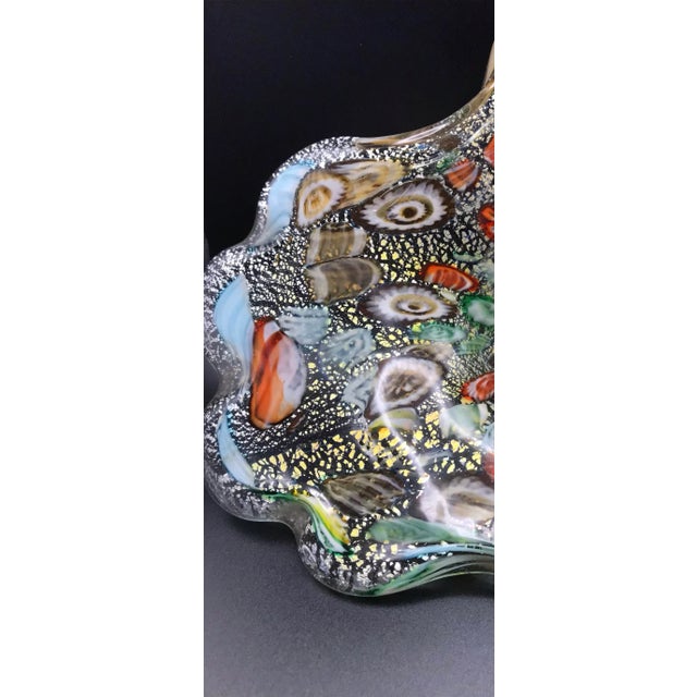 Mid 20th Century Vintage Murano Free Form Millefiori Glass Bowl For Sale - Image 10 of 12