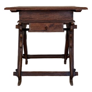 French Oak Transaction Table With Two Drawers, Circa 1800 For Sale