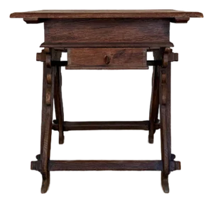 French Oak Transaction Table With Two Drawers, Circa 1800