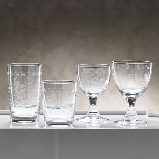 Spring Leaves Cut Design Double Old Fashioned Glass Set Of 4 These Old Fashioned glasses are the perfect blend of elegance...