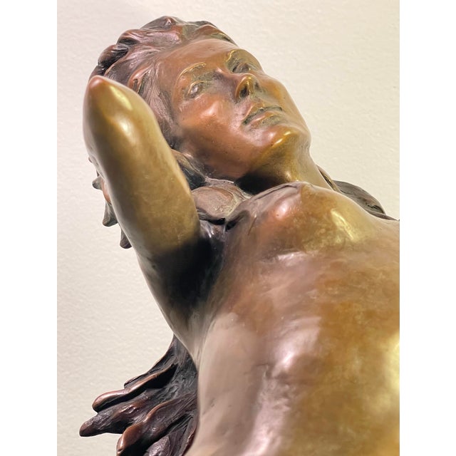 Large Bronze Mermaid Sculpture Nautical Art Statue For Sale - Image 4 of 12