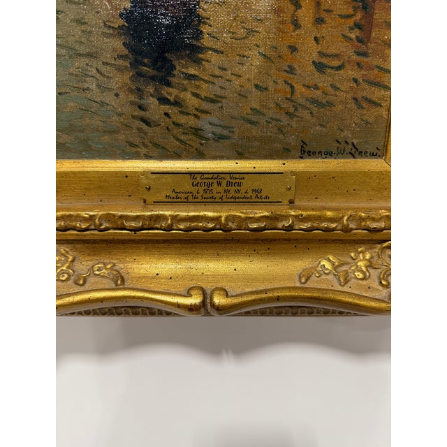 American George W. Drew (American, 1875–1968) "The Gondolier Venice" Oil Painting For Sale - Image 3 of 9