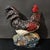 Mid 20th Century Ceramic Rooster Figurine "Abundant Harvest," Red Comb & Black Tail, Rice-Ear Base For Sale In New York - Image 6 of 6
