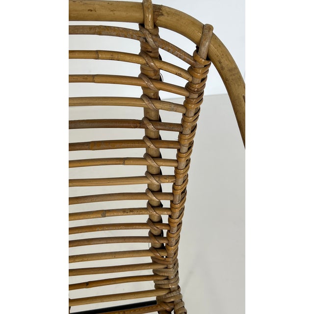 Vintage Wicker Rattan Chair, 1960s For Sale - Image 9 of 10