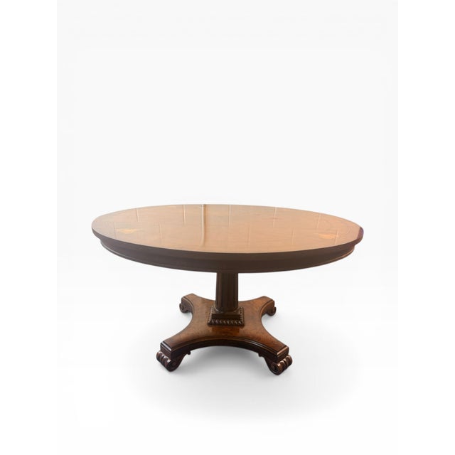 Henredon 1990s Attributed to Ralph Lauren for Henredon Regency Style Inlaid 54” Round Dining Table For Sale - Image 4 of 11