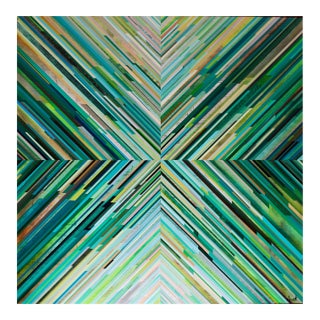 Contemporary Painting "Green Hue" by Mary Crane Nutter For Sale